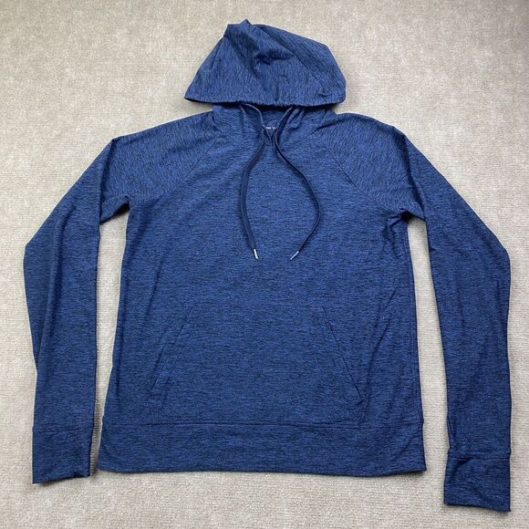 Outdoor Voices OV Men's EUC CloudKnit Soft Heather Blue Pullover Hoodie Large L - Picture 1 of 10